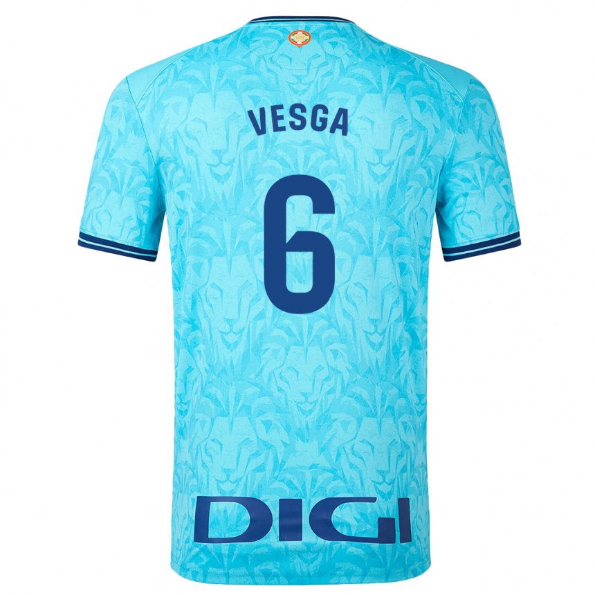 Vyrai Mikel Vesga #6 Dangaus Mėlynumo Išvykos Marškinėliai 2023/24 T-Shirt