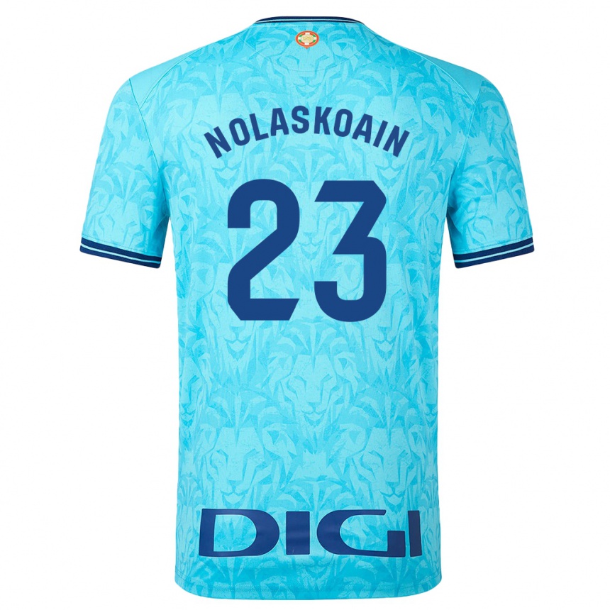 Vyrai Peru Nolaskoain #23 Dangaus Mėlynumo Išvykos Marškinėliai 2023/24 T-Shirt