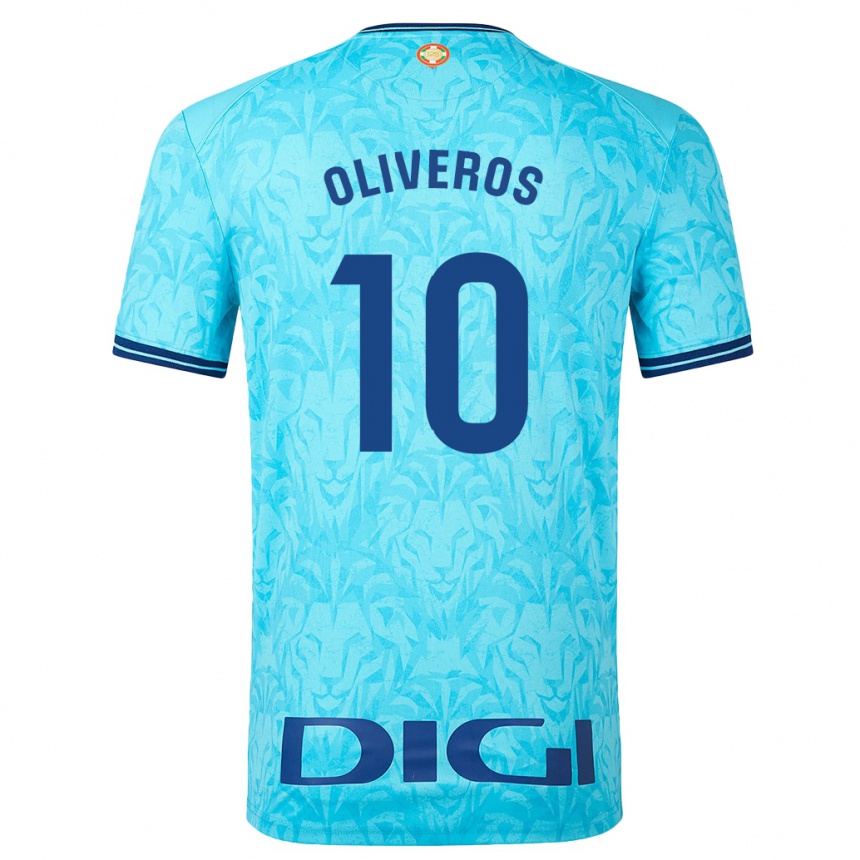Vyrai Aimar Oliveros #10 Dangaus Mėlynumo Išvykos Marškinėliai 2023/24 T-Shirt