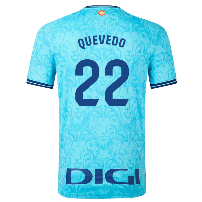 Vyrai Ugaitz Quevedo #22 Dangaus Mėlynumo Išvykos Marškinėliai 2023/24 T-Shirt