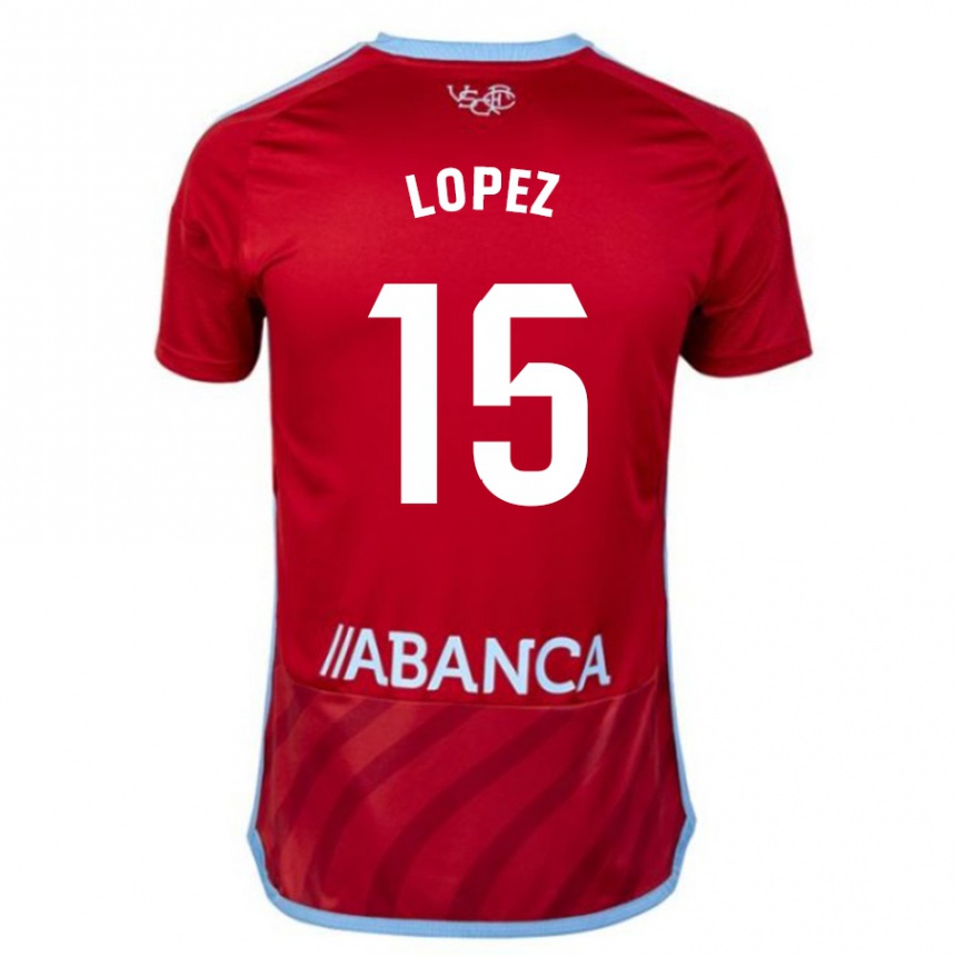 Vyrai Fer López #15 Raudona Išvykos Marškinėliai 2023/24 T-Shirt