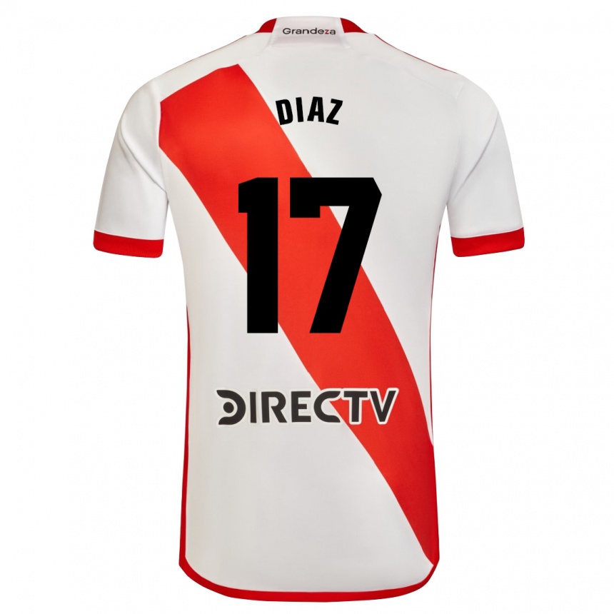 Moteriškas Paulo Díaz #17 Balta Raudona Namų Marškinėliai 2023/24 T-Shirt
