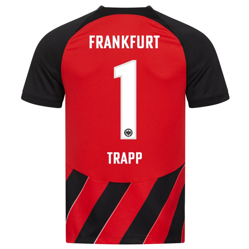 Moteriškas Kevin Trapp #1 Raudona Juoda Namų Marškinėliai 2023/24 T-Shirt