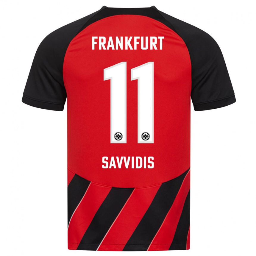 Moteriškas Rafail Savvidis #11 Raudona Juoda Namų Marškinėliai 2023/24 T-Shirt