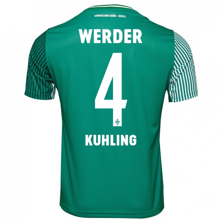 Moteriškas Ole Kühling #4 Žalias Namų Marškinėliai 2023/24 T-Shirt
