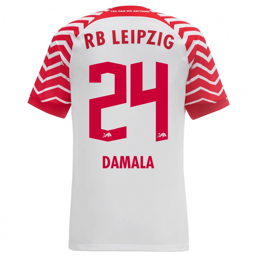 Moteriškas Bilal Damala #24 Baltas Namų Marškinėliai 2023/24 T-Shirt