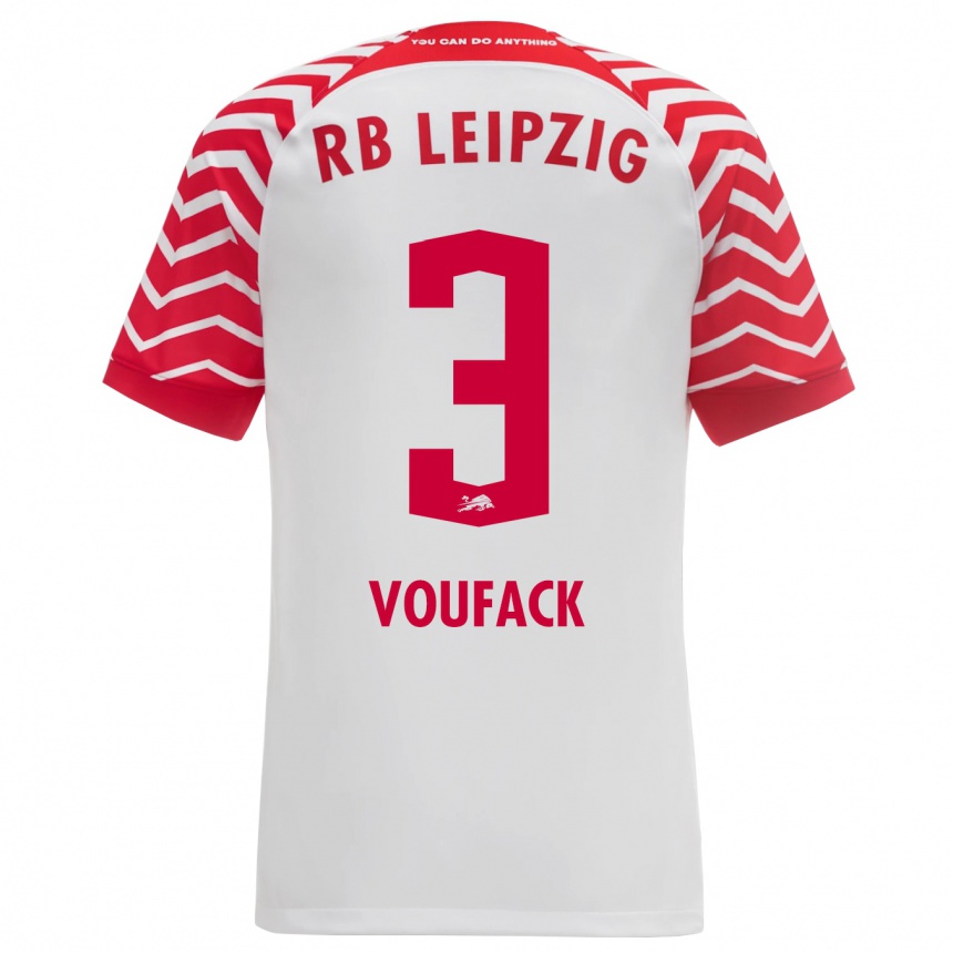 Moteriškas Lionel Voufack #3 Baltas Namų Marškinėliai 2023/24 T-Shirt