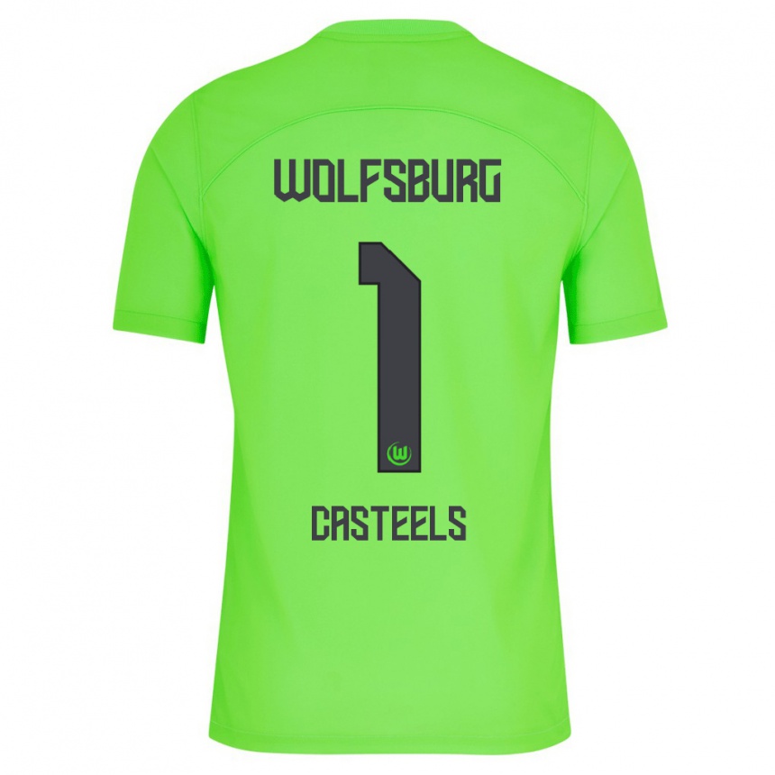 Moteriškas Koen Casteels #1 Žalias Namų Marškinėliai 2023/24 T-Shirt