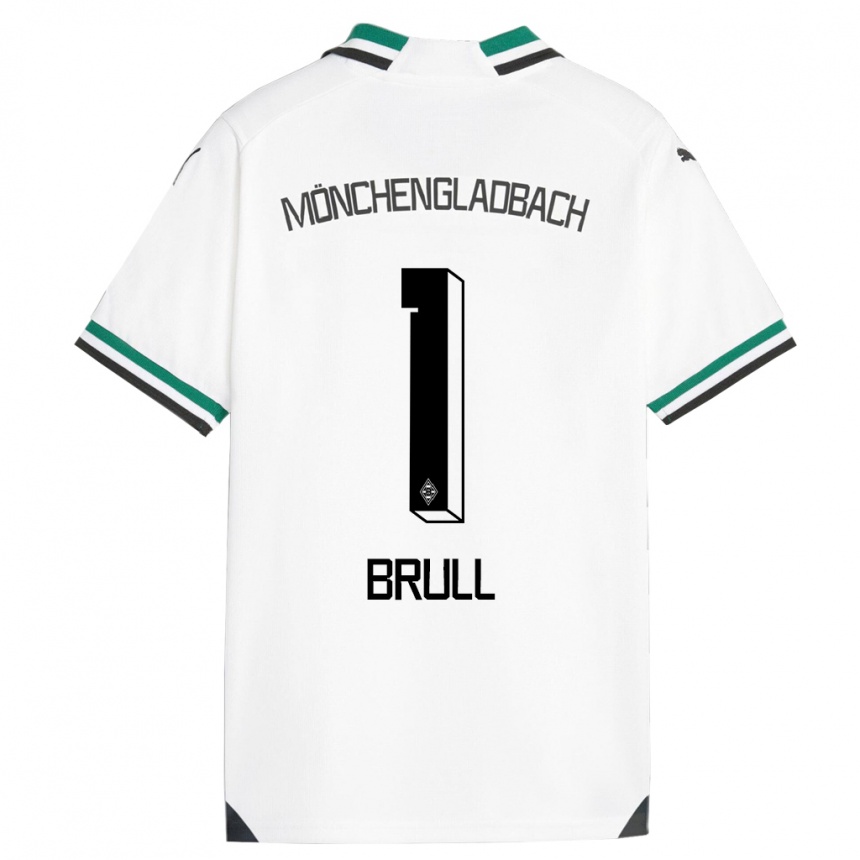 Moteriškas Maximilian Brüll #1 Balta Žalia Namų Marškinėliai 2023/24 T-Shirt