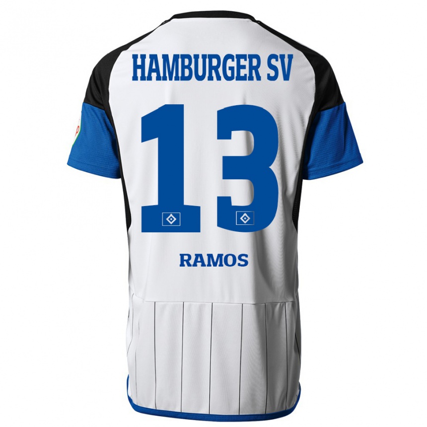 Moteriškas Guilherme Ramos #13 Baltas Namų Marškinėliai 2023/24 T-Shirt