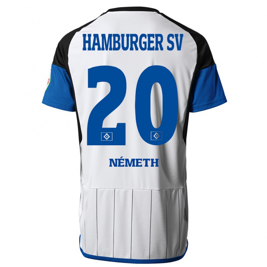 Moteriškas András Németh #20 Baltas Namų Marškinėliai 2023/24 T-Shirt