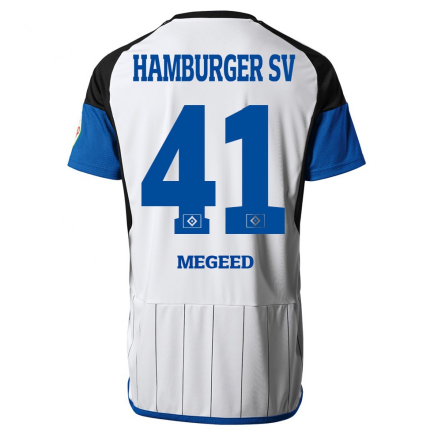 Moteriškas Omar Megeed #41 Baltas Namų Marškinėliai 2023/24 T-Shirt