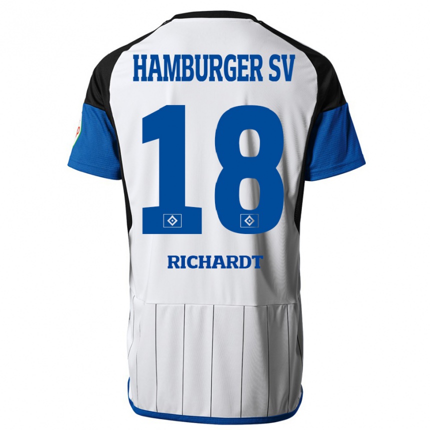 Moteriškas Dayo Richardt #18 Baltas Namų Marškinėliai 2023/24 T-Shirt