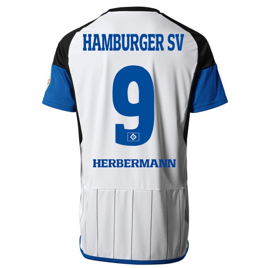 Moteriškas Kevin Herbermann #9 Baltas Namų Marškinėliai 2023/24 T-Shirt