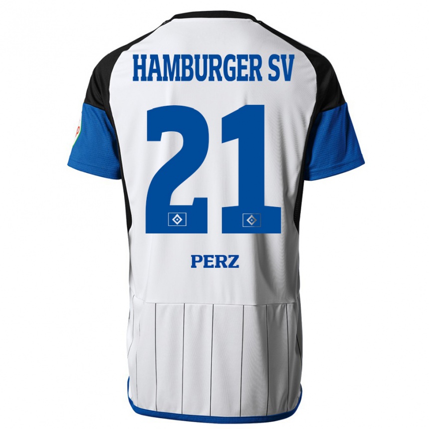 Moteriškas Marcel Perz #21 Baltas Namų Marškinėliai 2023/24 T-Shirt