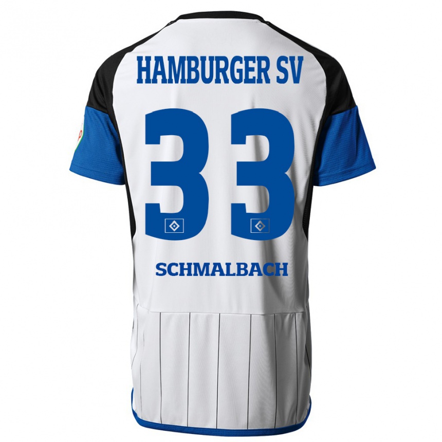 Moteriškas Sebastian Schmalbach #33 Baltas Namų Marškinėliai 2023/24 T-Shirt