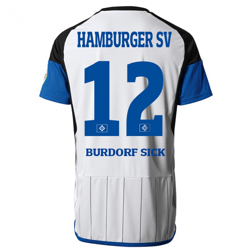 Moteriškas Emma Burdorf-Sick #12 Baltas Namų Marškinėliai 2023/24 T-Shirt