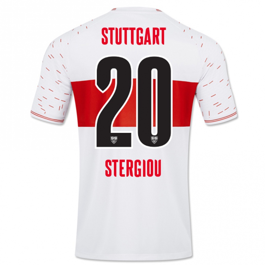 Moteriškas Leonidas Stergiou #20 Baltas Namų Marškinėliai 2023/24 T-Shirt