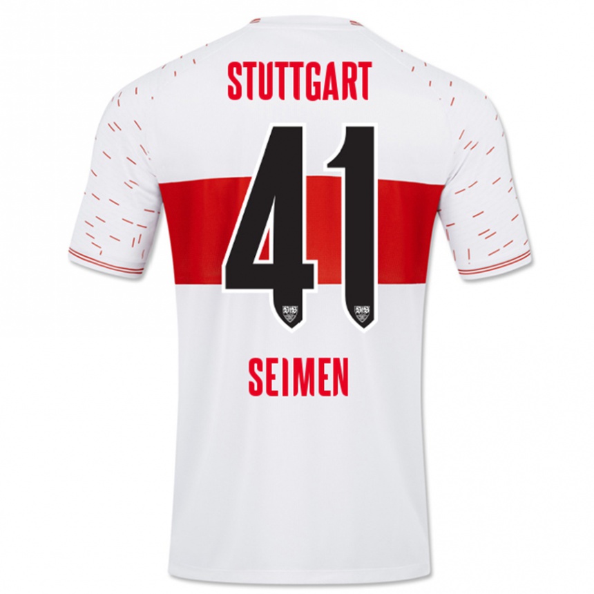Moteriškas Dennis Seimen #41 Baltas Namų Marškinėliai 2023/24 T-Shirt