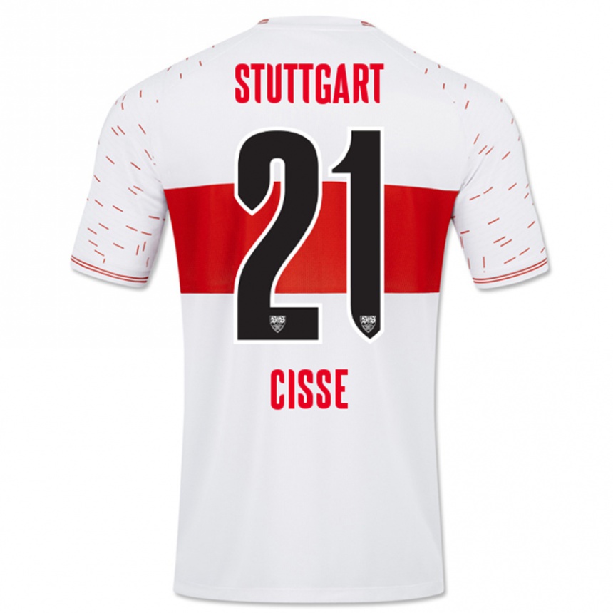 Moteriškas Moussa Cissé #21 Baltas Namų Marškinėliai 2023/24 T-Shirt
