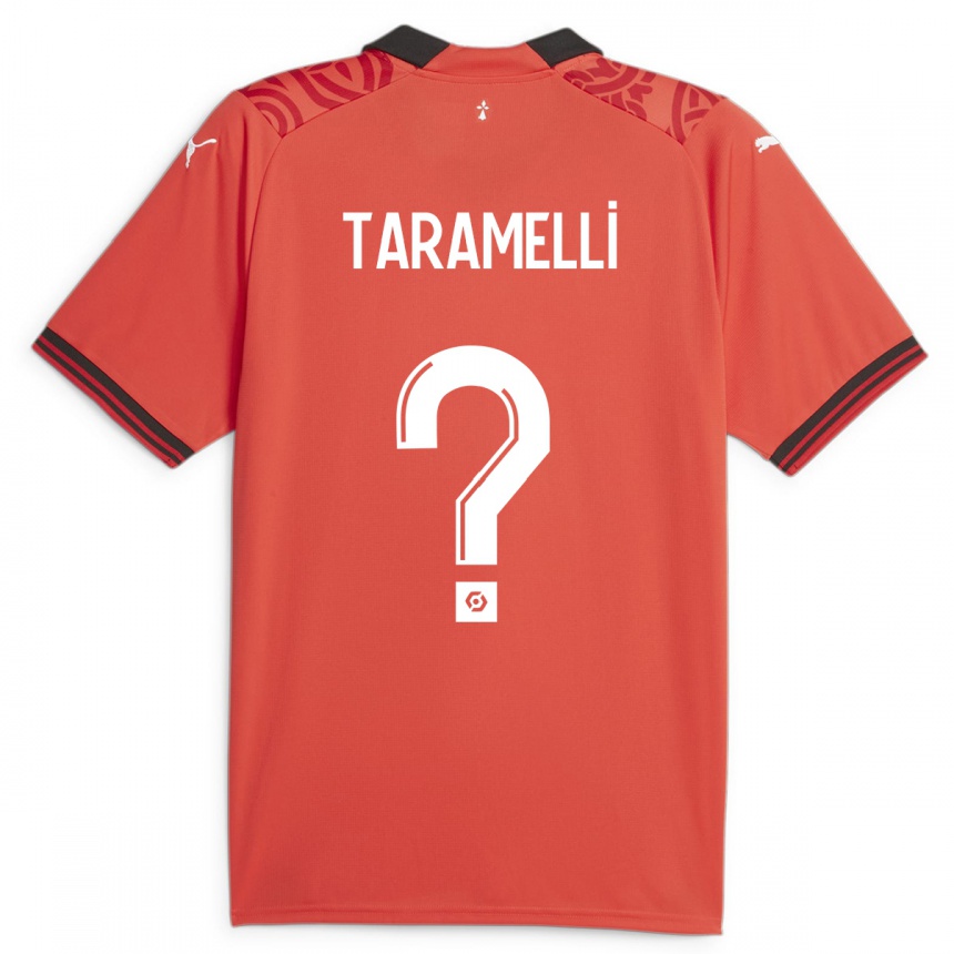 Moteriškas Valentin Taramelli #0 Raudona Namų Marškinėliai 2023/24 T-Shirt