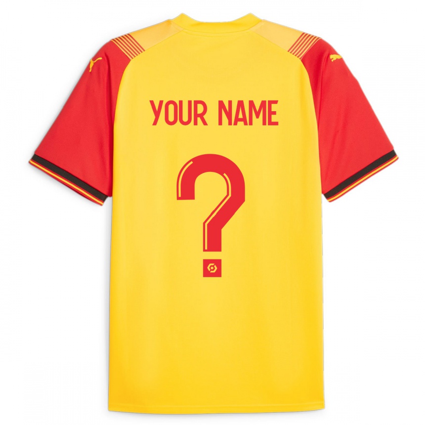 Moteriškas Jūsų Vardas #0 Geltona Namų Marškinėliai 2023/24 T-Shirt