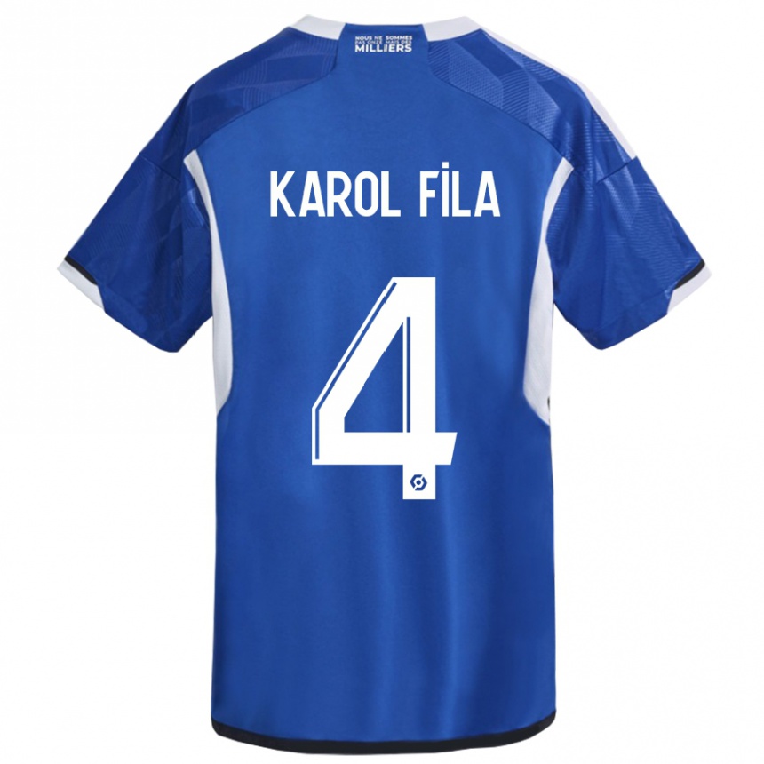 Moteriškas Karol Fila #4 Mėlyna Namų Marškinėliai 2023/24 T-Shirt
