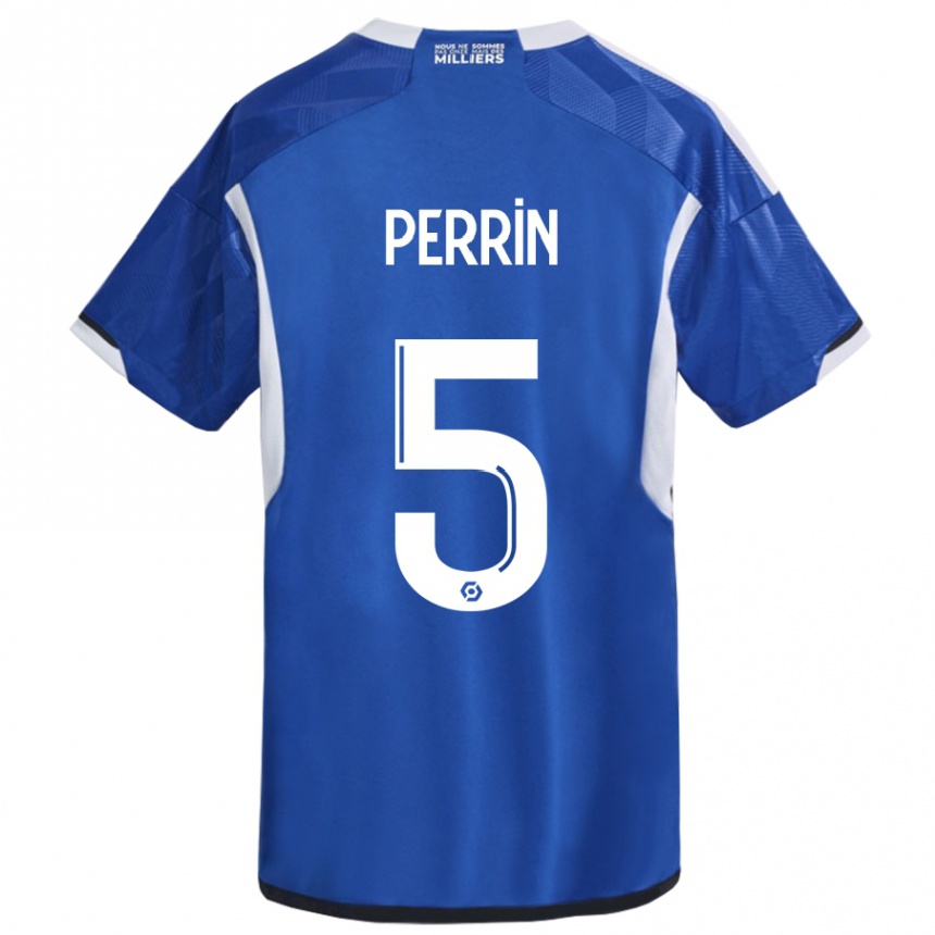 Moteriškas Lucas Perrin #5 Mėlyna Namų Marškinėliai 2023/24 T-Shirt