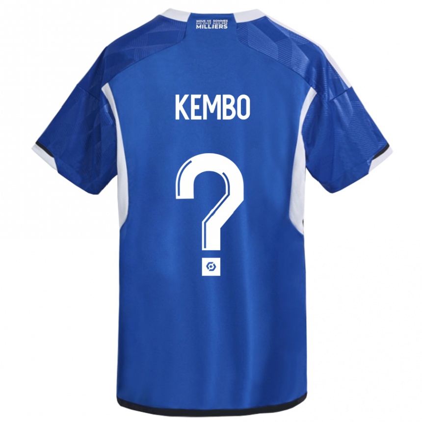 Moteriškas Driss Kembo #0 Mėlyna Namų Marškinėliai 2023/24 T-Shirt