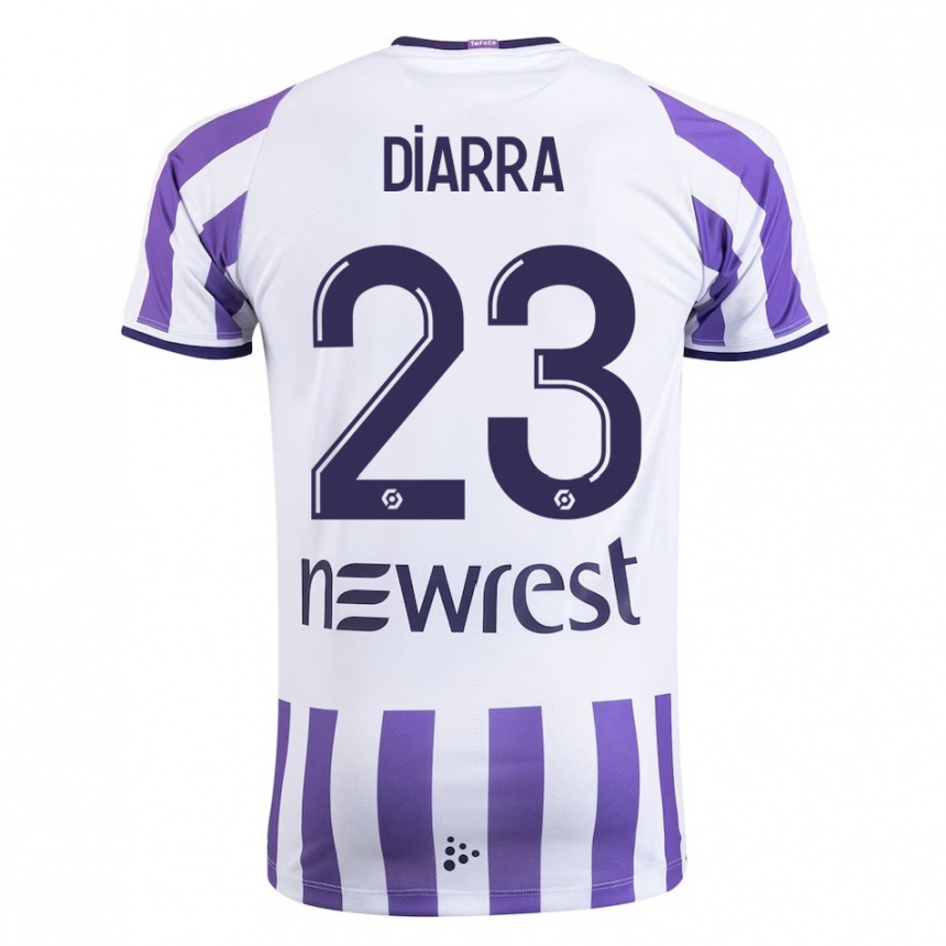 Moteriškas Moussa Diarra #23 Baltas Namų Marškinėliai 2023/24 T-Shirt