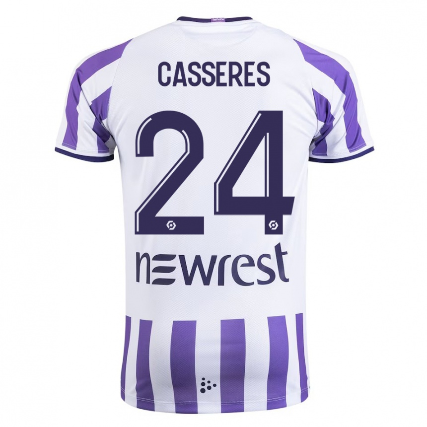 Moteriškas Cristian Cásseres Jr. #24 Baltas Namų Marškinėliai 2023/24 T-Shirt