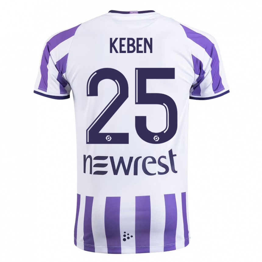 Moteriškas Kévin Keben #25 Baltas Namų Marškinėliai 2023/24 T-Shirt