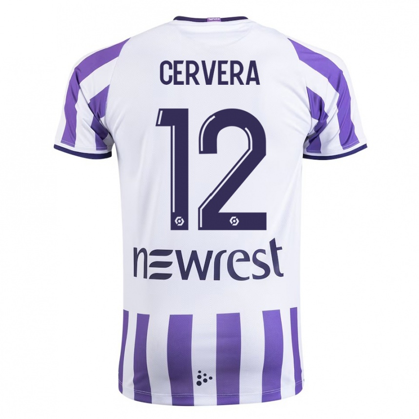 Moteriškas Laurianne Cervera #12 Baltas Namų Marškinėliai 2023/24 T-Shirt