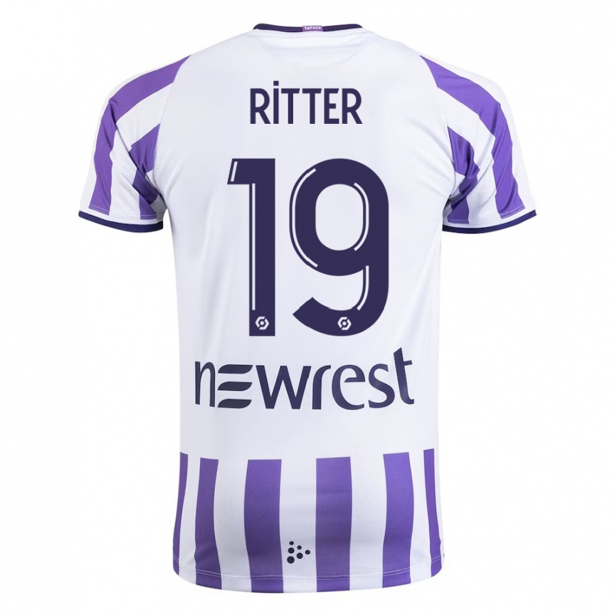 Moteriškas Morgane Ritter #19 Baltas Namų Marškinėliai 2023/24 T-Shirt