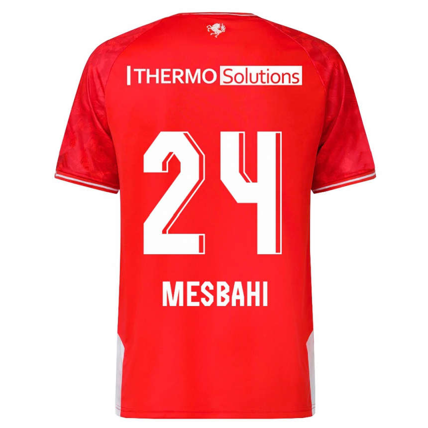 Moteriškas Juliën Mesbahi #24 Raudona Namų Marškinėliai 2023/24 T-Shirt