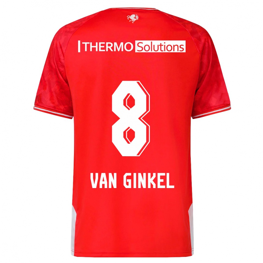 Moteriškas Danique Van Ginkel #8 Raudona Namų Marškinėliai 2023/24 T-Shirt