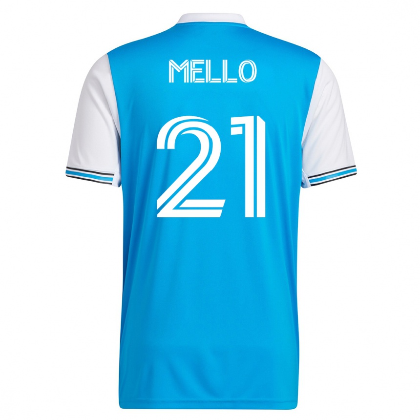 Moteriškas Vinicius Mello #21 Mėlyna Namų Marškinėliai 2023/24 T-Shirt