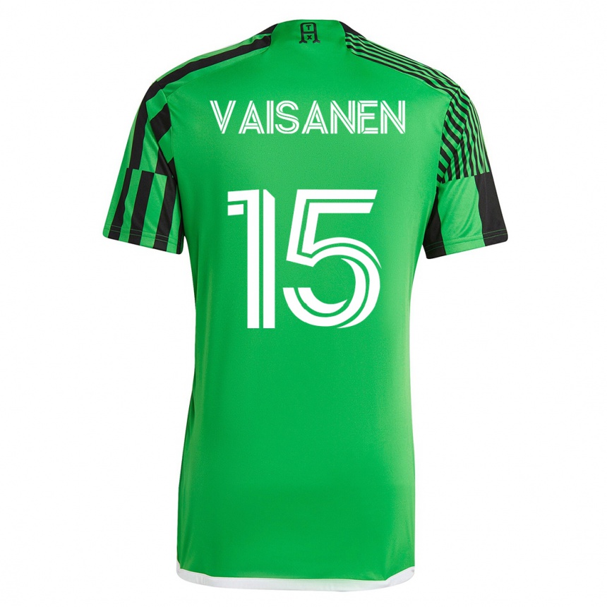 Moteriškas Leo Väisänen #15 Žalia Juoda Namų Marškinėliai 2023/24 T-Shirt