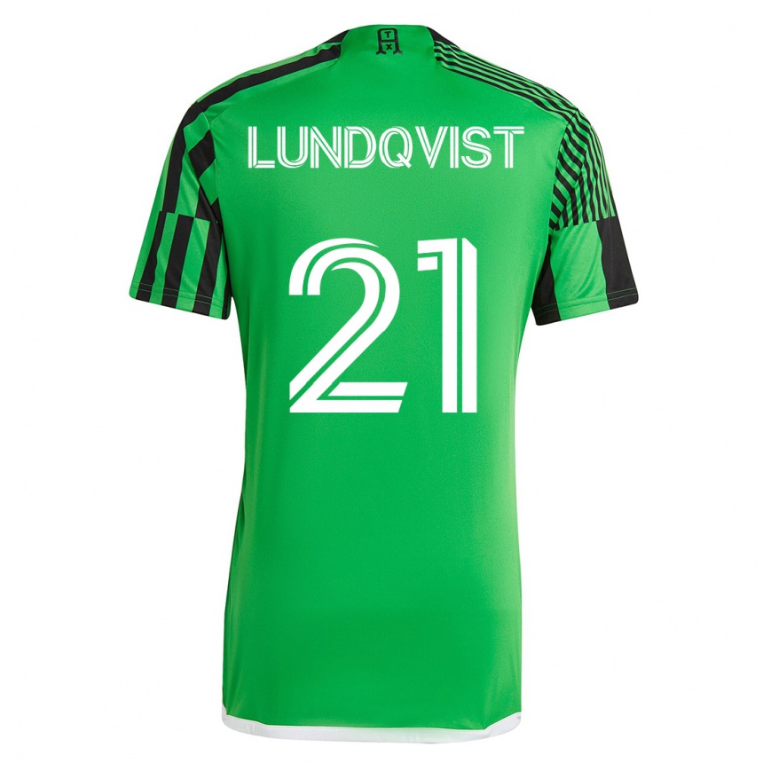 Moteriškas Adam Lundqvist #21 Žalia Juoda Namų Marškinėliai 2023/24 T-Shirt