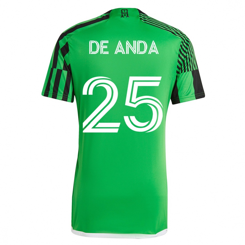 Moteriškas Anthony De Anda #25 Žalia Juoda Namų Marškinėliai 2023/24 T-Shirt