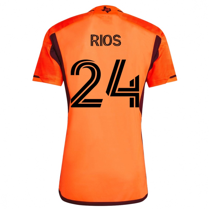 Moteriškas Paolo Ríos #24 Oranžinė Namų Marškinėliai 2023/24 T-Shirt