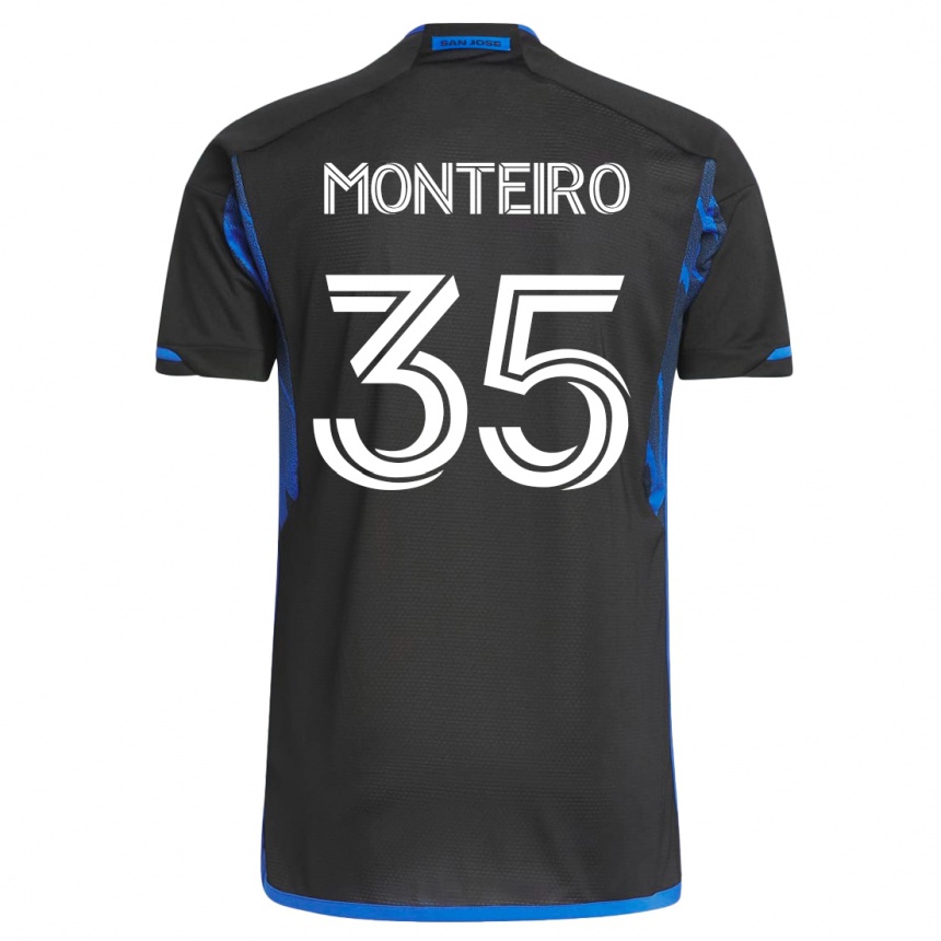 Moteriškas Jamiro Monteiro #35 Mėlyna Juoda Namų Marškinėliai 2023/24 T-Shirt