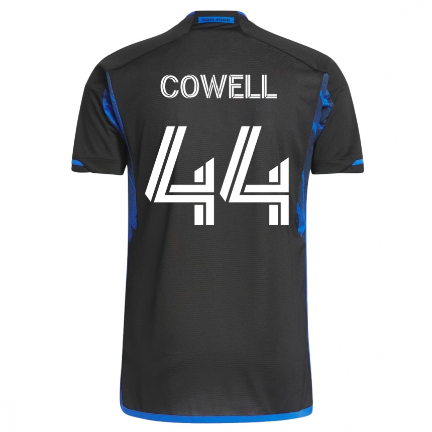 Moteriškas Cade Cowell #44 Mėlyna Juoda Namų Marškinėliai 2023/24 T-Shirt