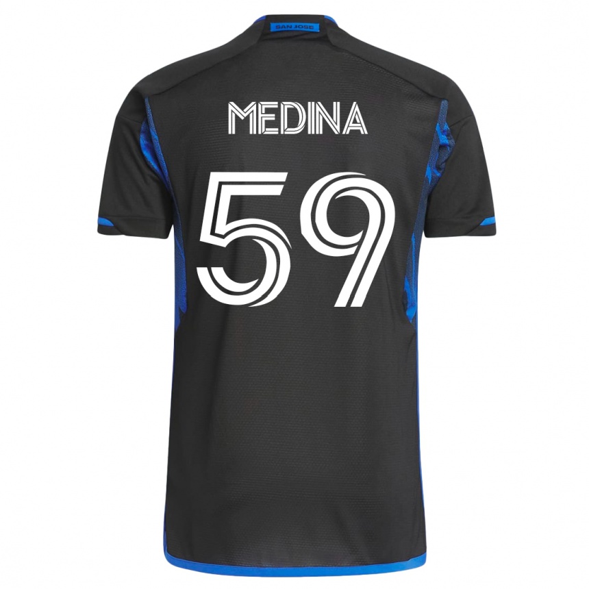 Moteriškas Cruz Medina #59 Mėlyna Juoda Namų Marškinėliai 2023/24 T-Shirt