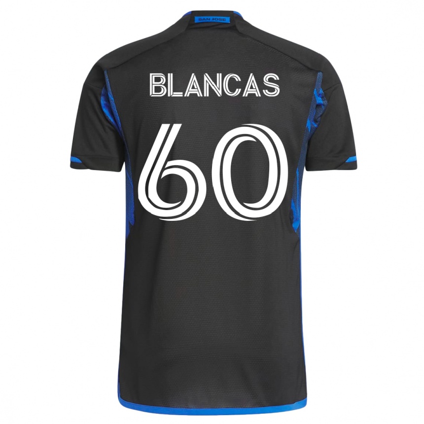 Moteriškas Eduardo Blancas #60 Mėlyna Juoda Namų Marškinėliai 2023/24 T-Shirt