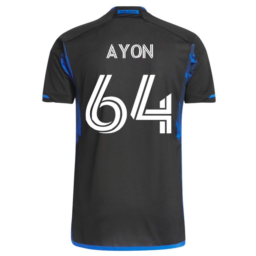 Moteriškas Jerry Ayon #64 Mėlyna Juoda Namų Marškinėliai 2023/24 T-Shirt