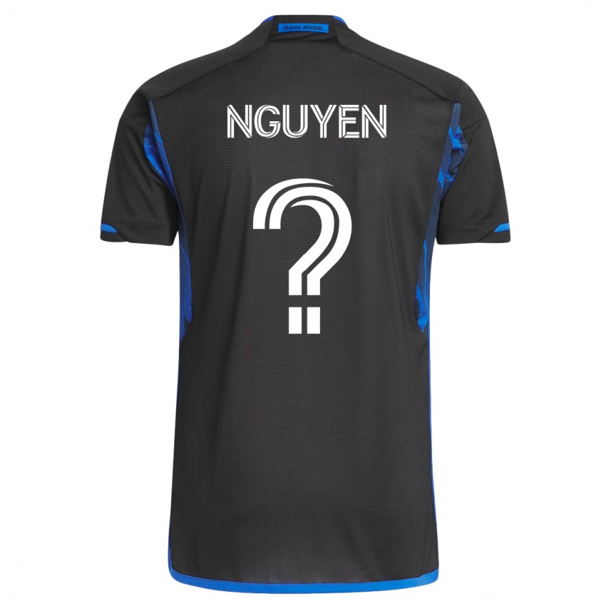 Moteriškas Christopher Nguyen #0 Mėlyna Juoda Namų Marškinėliai 2023/24 T-Shirt