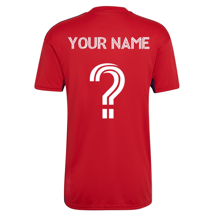 Moteriškas Jūsų Vardas #0 Raudona Namų Marškinėliai 2023/24 T-Shirt