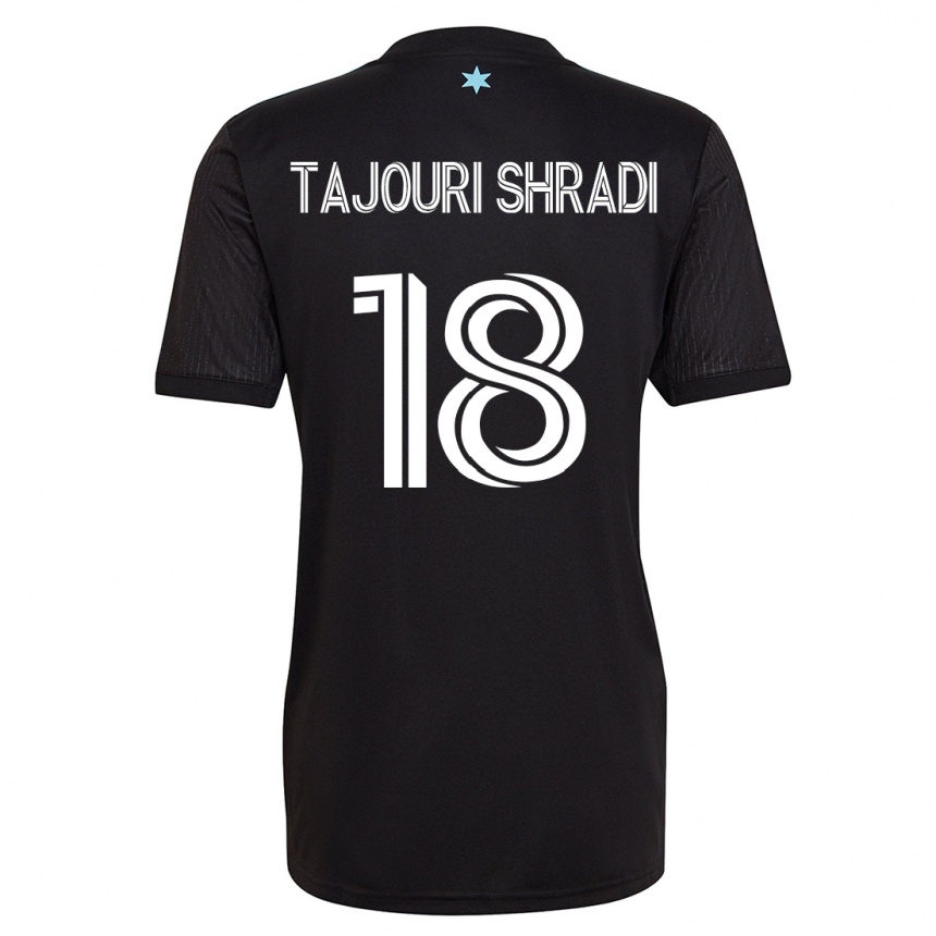 Moteriškas Ismael Tajouri-Shradi #18 Juoda Namų Marškinėliai 2023/24 T-Shirt