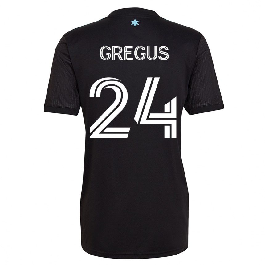 Moteriškas Ján Gregus #24 Juoda Namų Marškinėliai 2023/24 T-Shirt